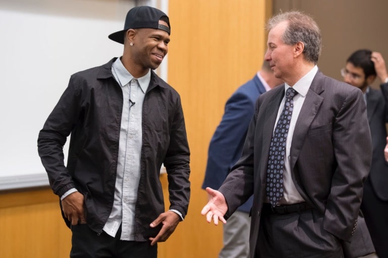 Chamillionaire and Aaron Bobick, dean of the School of Engineering and Applied Sciences at Washington University in St. Louis, discussed entrepreneurship