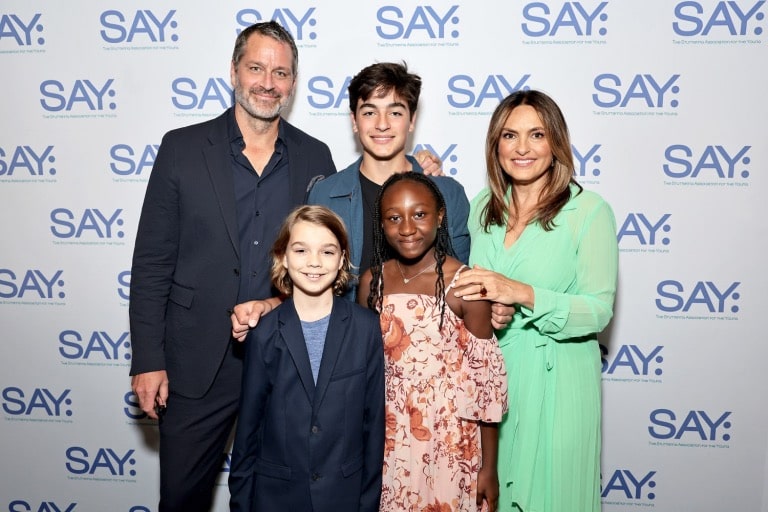 Mariska Hargitay and her husband, Peter Hermann, with their children, August(eldest), Amaya(daughter), Andrew